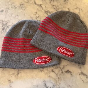 Peterbilt Gray and Red Kids Beanie Set